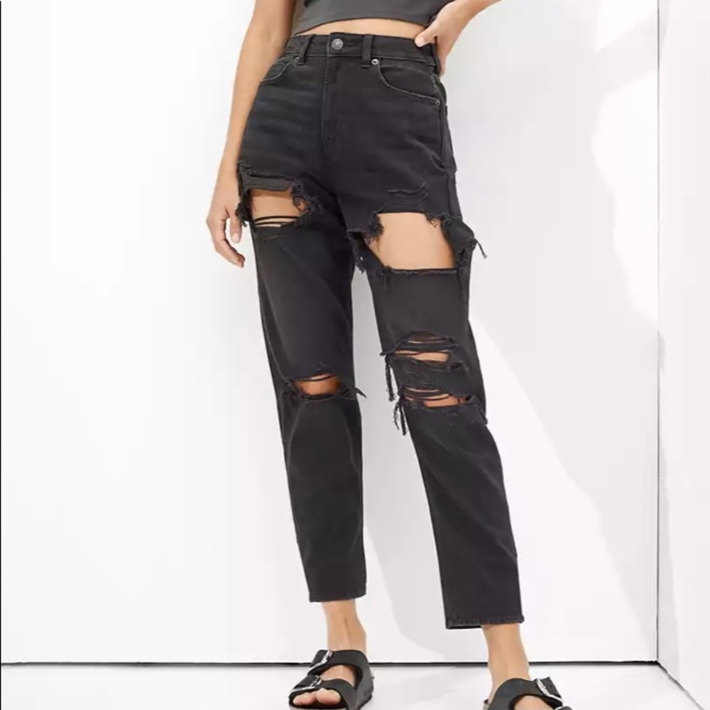 American Eagle Ripped Mom Jeans